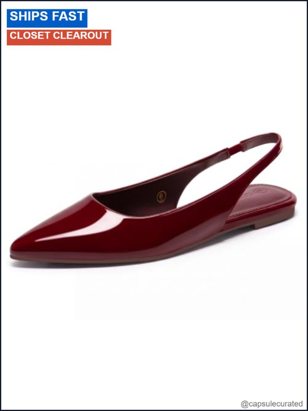 Slingback Flats Pointed Closed Toe Slip On Ballet Dress Shoes